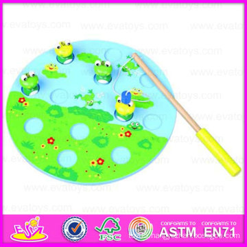 2015 Cute Design Wooden Puzzle Magnetic Frogs Toy for Christmas, Children Intelligence Toy of Magnetism Catch Frogs Toy Wj276037